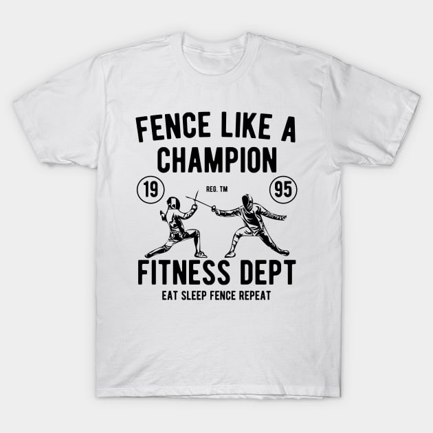 Fencing Champion T-Shirt by JakeRhodes